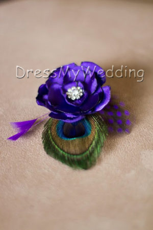Bridesmaids peacock feather hair clip "Mary", customizable - Image 2