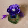 Bridesmaids satin peacock feather hair clip "Mary", customizable - Image 3