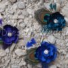 Bridesmaids satin peacock feather hair clip "Mary", customizable