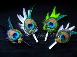 Peacock feather boutonniere - Image 2