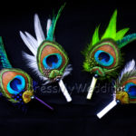 peacock feather boutonnieres