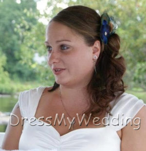 Peacock feather  hair clip "Elizabeth", bridal hair piece - Image 3