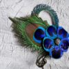 Peacock feather  hair clip "Elizabeth", bridal hair piece