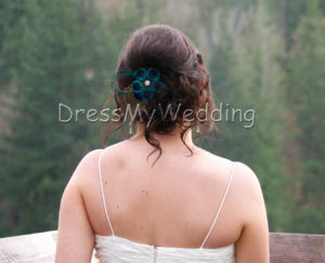 Peacock feather  hair clip "Elizabeth", bridal hair piece - Image 2