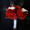Real touch rose and white calla lily bridal bouquet with peacock feathers - Image 3