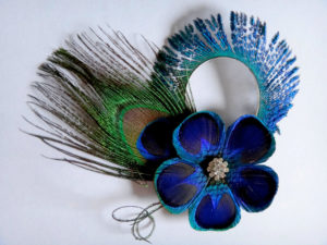 Peacock feather  hair clip "Elizabeth", bridal hair piece - Image 5