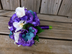 purple hydrangea bouquet, small bouquet, maid of honors or bridesmaids bouquet - Image 4