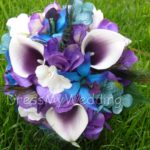 Purple hydrangea and picasso calla lily bouquet, small bridal bouquet, maid of honors or bridesmaids bouquet