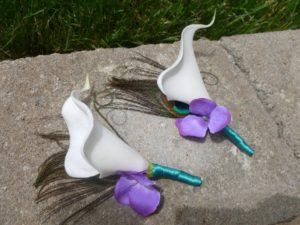 Peacock calla lily boutonniere,  customizable - Image 2