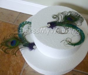 Wedding cake decor, peacock cake decor, Set of 2 - Image 2