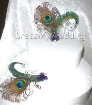 Wedding cake decor, peacock cake decor, Set of 2 - Image 5