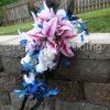 Cascading bouquet with tiger lilies and blue orchids - Image 2