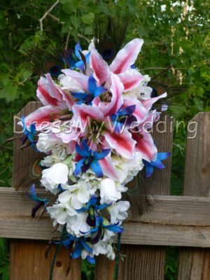 cascading silk flower bouquet