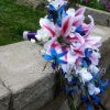 Cascading bouquet with tiger lilies and blue orchids - Image 4