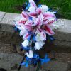 Cascading bouquet with tiger lilies and blue orchids - Image 3