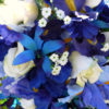 Cascading Iris and orchid bouquet with baby's breath - Image 5