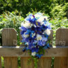 Cascading Iris and orchid bouquet with baby's breath - Image 3