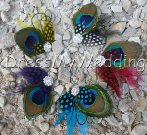 Peacock shoe clips, Customizable - Image 3