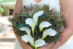 Calla lily peacock fan bouquet - Image 4