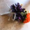 Purple, tangerine, orange corsage, boutonniere, button hole, eggplant purple, rustic country style, daisy, garden mum, burlap, jute - Image 3