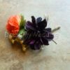 Purple, tangerine, orange corsage, boutonniere, button hole, eggplant purple, rustic country style, daisy, garden mum, burlap, jute - Image 4