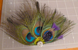 Peacock hair clip, fascinator, hair accessories, replace the green/blue with your wedding color - Image 2
