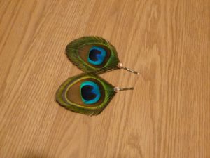 Peacock hair pin, peacock feather pin, swarovski rhinestones - Image 2