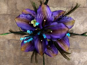 Calla lilies and peacock bouquet - Image 3