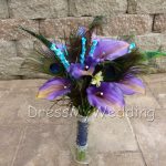 calla lily and peacock bouquet