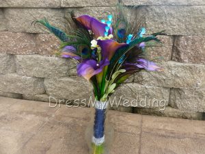 Calla lilies and peacock bouquet - Image 2