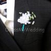 Baby's breath white flower stem boutonniere, groom's boutonniere - Image 2