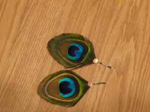 Peacock hair pin, peacock feather pin, swarovski rhinestones