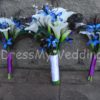 Real touch calla lily galaxy orchid bouquet with peacock feathers, purple blue orchids, calla lily bouquet - Image 3