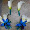 Calla lily galaxy orchid corsage, real touch calla lilies - Image 2