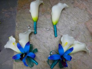 Calla lily galaxy orchid corsage, real touch calla lilies - Image 4