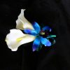 Calla lily galaxy orchid corsage, real touch calla lilies