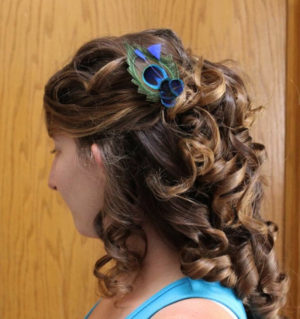 bridesmaids peacock bobby pin, Customize to match your wedding colors - Image 2