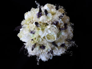 Ivory and grape purple bridal bouquet