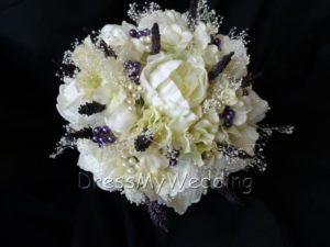 Ivory and grape purple small bouquet