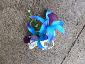 Purple blue orchid corsage, galaxy orchid, boutonniere, wedding corsage, prom - Image 3