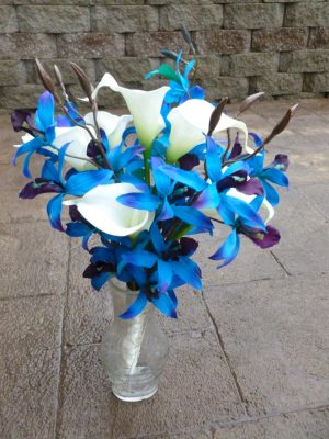 blue orchid bouquet