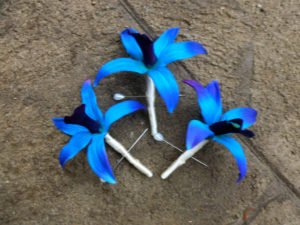 Purple blue orchid boutonniere, dendrobium orchid boutonniere, button hole, galaxy orchid - Image 2