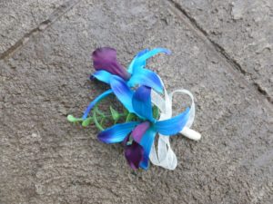 Purple blue orchid corsage, galaxy orchid, boutonniere, wedding corsage, prom - Image 4