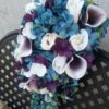Teal and plum cascading bouquet - Image 2