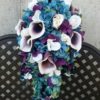Teal and plum cascading bouquet