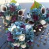 Teal and plum cascading bouquet - Image 3