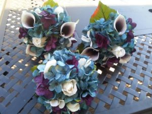 Teal and plum cascading bouquet - Image 3