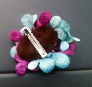 Artificial hydrangea hair clip, champagne, ivory plum hair accessory teal, plum hair clip, customizable - Image 4