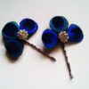 2 Peacock hair pins, peacock feather hair pins, hair clip, small hair pins - Image 3