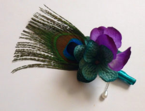 Peacock hydrangea boutonnieres, Customizable